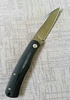 Sacha Thiel custom Birdy knife, M390 ,Titanium & G10, 4" closed, French maker of very hi en mod