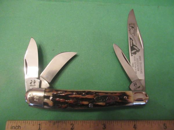 Robt Klass Stag Kissing 1980 4 Blade Whittler Made for the ODKCA Club  