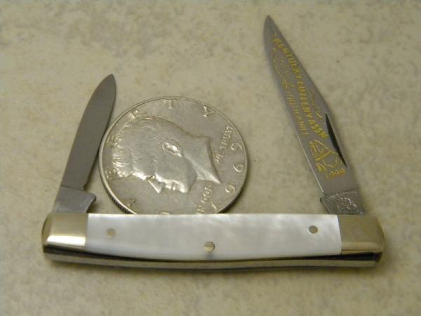 Fight'n Rooster Germany Kentucky Cutlery Association 1999 Youth Pearl Mini Stockman Knife