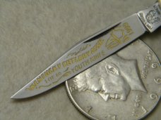 Fight'n Rooster Germany Kentucky Cutlery Association 1999 Youth Pearl Mini Stockman Knife