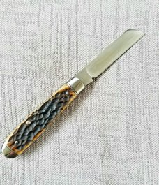 TA Davison Lambsfoot Jack Knife,NEW,3 5",Sambar Stag...jeweled liners,CTS-xhp..ringed bolsters & cap
