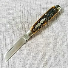 TA Davison Lambsfoot Jack KnifeNEW3 5quotSambar Stagjeweled linersCTS-xhpringed bolsters amp cap