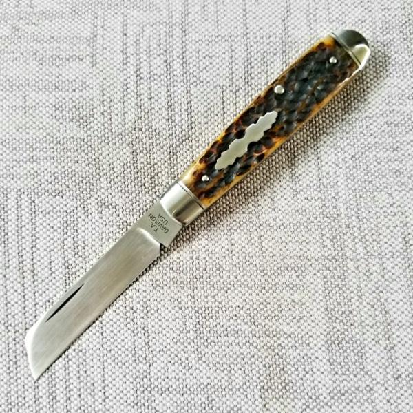 TA Davison Lambsfoot Jack Knife,NEW,3 5",Sambar Stag...jeweled liners,CTS-xhp..ringed bolsters & cap TA Davison Lambsfoot Jack Knife,NEW,3 5",Sambar Stag...jeweled liners,CTS-xhp..ringed bolsters & cap