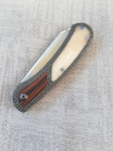 Johan Ellis Lion Custom,4", Rwl34,Giraffe Bone,Ironwood and Shadetree Oreo Micarta Frame,COMPLEX 