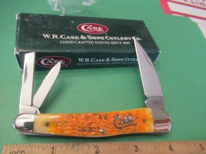 Case Autumn Bone Silver Script Seahorse Whittler Pattern # 6355WH SS