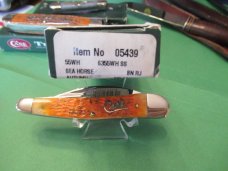 Case Autumn Bone Silver Script Seahorse Whittler Pattern # 6355WH SS