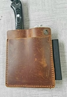Zoe Crist Goshawk Black Linen Micarta Fixed Knife,7.625" OAL,A2 .T4 Leatherman & Pocket Carry Slip