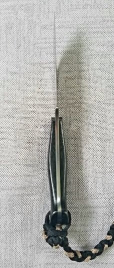 Zoe Crist Goshawk Black Linen Micarta Fixed Knife,7.625" OAL,A2 .T4 Leatherman & Pocket Carry Slip