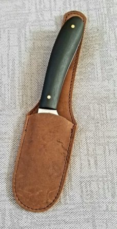 J.B. Caudill  Wharncliffe fixed blade..coa..magnetic sheath/slip..7.25 oal.2.75 sharp.52100 Fullers