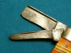 VINTAGE FANCY CANDY STRIPE HANDLE UTICA FOLDING POCKET SWELL END JACK KNIFE KNIVES OLD PARTS REPAIR