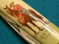VINTAGE RCMP RICHARDS SHEFFILD ENGLAND FOLDING SCOUT POCKET WATCH FOB RAILROAD KNIFE KNIVES OLD