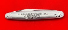 Vintage NEW YORK KNIFE CO 2-Blade Etched Aluminum Shadow Pen Folding Pocket Knife c.1882-1931