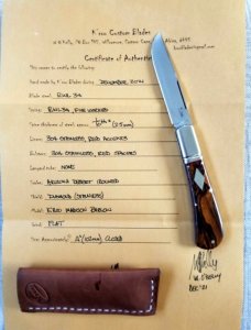 Kroo MADISON Barlow..Desert Ironwood..Fluted Elongated bolsters..red accents..Rwl34 and filework.1st
