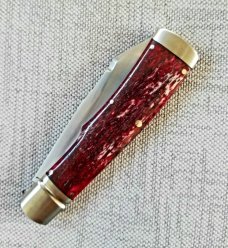 K'roo Custom Native Knife,coa/ slip, 4".Burgundy Giraffe bone..black accents..rwl34. Filework 