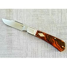 K'roo Custom Lanny clip,4" clsd Ironwood scales and stainless fluted bolsters ..filework..Rwl34