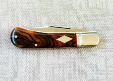 K'roo Custom Lanny clip,4" clsd Ironwood scales and stainless fluted bolsters ..filework..Rwl34 