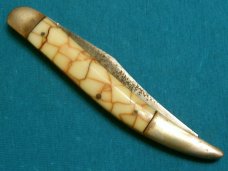 VINTAGE PRE 1920'S AA FISHER CO NY FOLDING POCKET TOOTHPICK TICKLER FISH KNIFE KNIVES OLD ANTIQUE