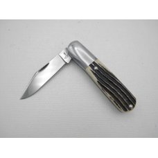 Queen Cutlery #60 Barlow Winterbottom bone: 3 1/2 closed, circa 1959, Q STEEL tang stamp