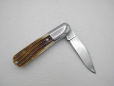 Queen Cutlery #60 Barlow Winterbottom bone:  3 1/2 closed, circa 1959, Q STEEL tang stamp