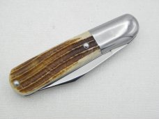 Queen Cutlery #60 Barlow Winterbottom bone:  3 1/2 closed, circa 1959, Q STEEL tang stamp