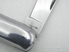 Queen Cutlery #60 Barlow Winterbottom bone:  3 1/2 closed, circa 1959, Q STEEL tang stamp