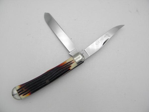 Queen Cutlery #19  Trapper Burnt Orange imitation Winterbottom bone:  4 1/8”