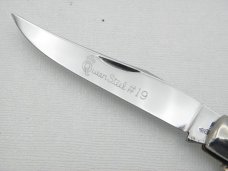 Queen Cutlery #19  Trapper Burnt Orange imitation Winterbottom bone:  4 1/8”