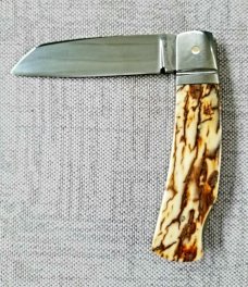 Steve Vanderkolff Native Lockback 4".. Mammoth and Cpm154...Fluted Integral bolsters..new from Maker
