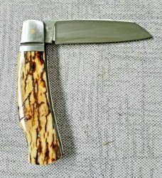 Steve Vanderkolff Native Lockback 4".. Mammoth and Cpm154...Fluted Integral bolsters..new from Maker