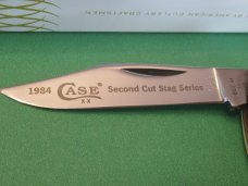 Case XX 1984 Second Cut Stag Whittler Scrolled Bolsters Pattern # 5380 SS
