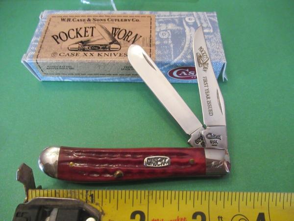 Case XX 1996 First Year Issue Red Pocket Worn Pattern # 6207 SS Case XX 1996 First Year Issue Red Pocket Worn Pattern # 6207 SS