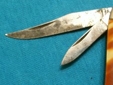 VINTAGE PRE 1950'S USA IMPERIAL PROV RI FANCY CANDY STRIPE FOLDING POCKET KNIFE KNIVES OLD ANTIQUE