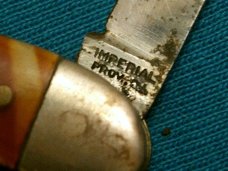 VINTAGE PRE 1950'S USA IMPERIAL PROV RI FANCY CANDY STRIPE FOLDING POCKET KNIFE KNIVES OLD ANTIQUE