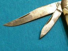 VINTAGE PRE 1950'S USA IMPERIAL PROV RI FANCY CANDY STRIPE FOLDING POCKET KNIFE KNIVES OLD ANTIQUE