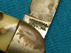VINTAGE PRE 1950'S USA IMPERIAL PROV RI FANCY CANDY STRIPE FOLDING POCKET KNIFE KNIVES OLD ANTIQUE
