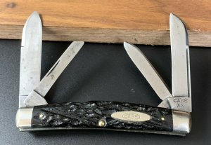 1940-64 CASE XX 6488 LP Rough Black 4 Blade Large Congress Pocket Knife Long Pull