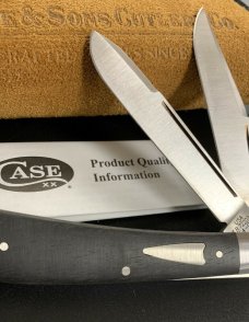 2021 CASE XX TONY BOSE HT TRAPPER - BLACK EBONY WOOD SMOOTH - TB722021 KNIFE 1 of 200