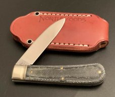  NORTHWOODS ESKY ZULU DENIM MICARTA POCKET KNIFE GEC RARE FIND