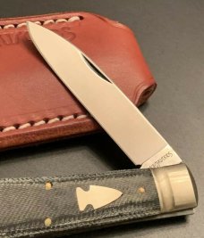  NORTHWOODS ESKY ZULU DENIM MICARTA POCKET KNIFE GEC RARE FIND