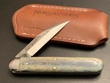  NORTHWOODS BLUE CAMEL BONE FOREST JACK POCKET KNIFE LIGHT USER RARE GEC