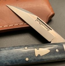  NORTHWOODS BLUE CAMEL BONE FOREST JACK POCKET KNIFE LIGHT USER RARE GEC