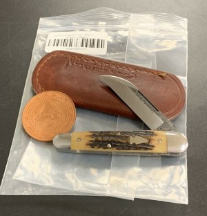 NORTHWOODS KNIVES SAMBAR STAG HANDLE BEAR LAKE POCKET KNIFE RARE GEC