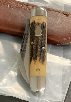 NORTHWOODS KNIVES SAMBAR STAG HANDLE BEAR LAKE POCKET KNIFE RARE GEC