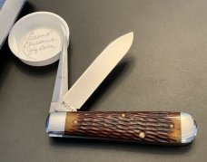 GEC 15 GREAT EASTERN CUTLERY CHESTNUT BONE HARNESS JACK 7 POCKET KNIFE 1/66