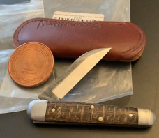 NORTHWOODS KNIVES GEC SMOKE BURLAP HANDLE BEAR LAKE POCKET KNIFE RARE