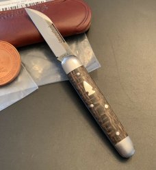 NORTHWOODS KNIVES GEC SMOKE BURLAP HANDLE BEAR LAKE POCKET KNIFE RARE