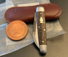 NORTHWOODS KNIVES GEC SMOKE BURLAP HANDLE BEAR LAKE POCKET KNIFE RARE
