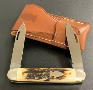 RARE NORTHWOODS STAG HANDLE GLADIATOR POCKET KNIFE NEVER USED