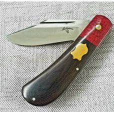 Vincenzo Balistreri Custom Lanny 4quotN690 Red Burlap and Dark OD linen micartamicartabrass shield