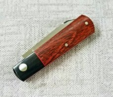 Willem Steenkamp Modern Spear Barlow..4" ..Rwl34..Cocobolo and Micarta,red accents. pouch.